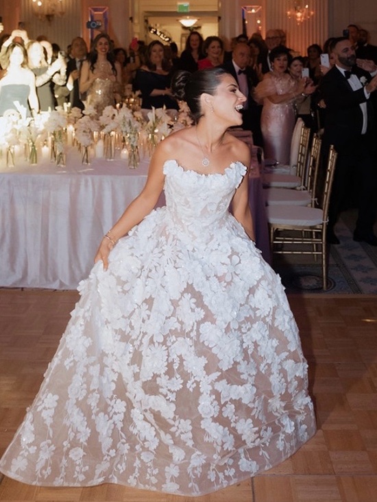 Galia Lahav Dresses & Skirts - Strapless Floral Lace A-Line Wedding Dress in Ivory